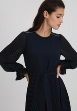 REISS Priya Pleated Belted