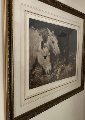 Art print frugal meal horses - print,