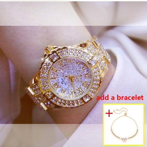 Women gold luxury crystal - gold,
