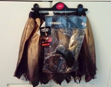 New TU Girls Halloween Costume Gold Witch Spider Skirt & Headband Age 7/8 Years