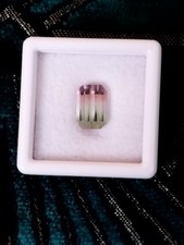 Bi Colour Watermelon Tourmaline step cut