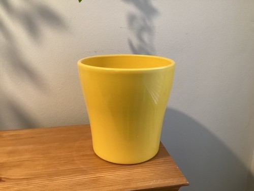 Vintage yellow ceramic plant - vintage,