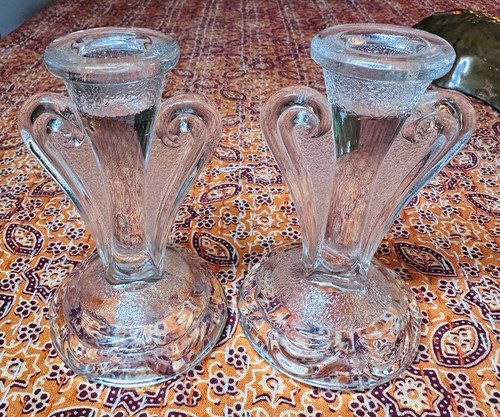 Pair vintage bagley glass - pair,