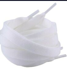 10mm flat Black and white shoelaces for trainer boots 