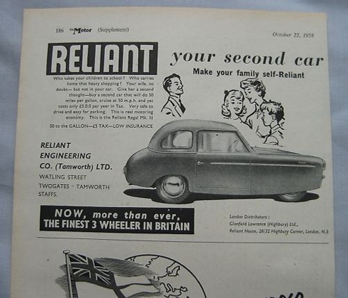 1958 reliant regal iii - reliant, mk