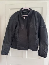 OSX Reissa Black Ladies Motorcycle Jacket With Removable Lining Size 18