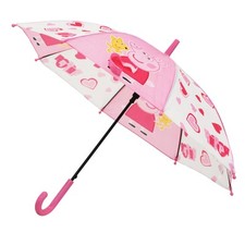 Peppa Pig Pink Umbrella High Quality Easy Holding Push Button Kids Rainy Days