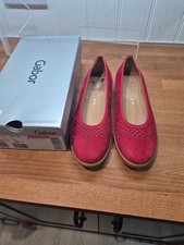 Ladies Gabor Red Suede Shoes