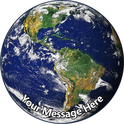 Earth planet personalised cake - earth,