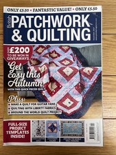 British Patchwork and Quilting Issue 328, November 2021,  inc Appliqué templates