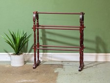 Vintage Red Wood Towel Rail Dryer Airer  English Country House Clothes Horse  