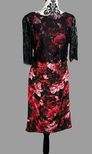Phase Eight Floral Lace Ruched Midi Dress Size 12 Elegant Occasionwear