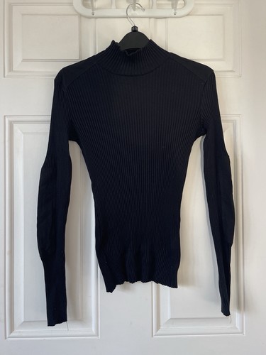 Zara black ribbed mock - black,