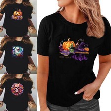 Unisex Halloween Sign T Shirt Women Spooky BOO Tops Scary Costume Ladies T shirt