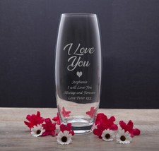 Engraved Glass Bullet Vase
