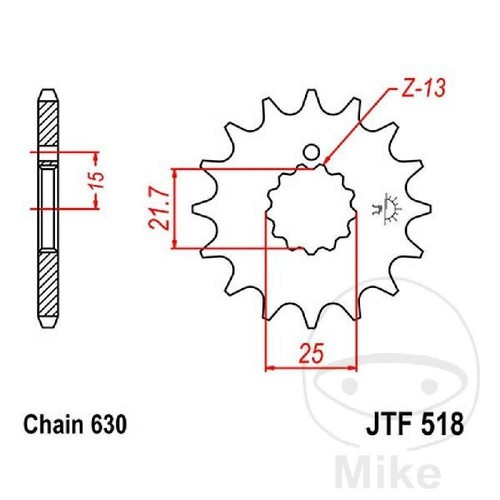 Jtf518 sprocket 14 teeth - jt,
