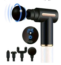 Mini Massage Gun with 4 Heads - Black