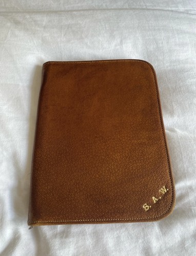 Vintage tan leather - vintage, writing