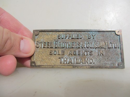 Vintage brass plaque sign - brass,