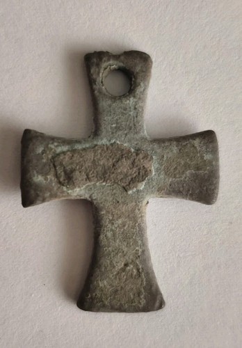 Ancient byzantine bronze cross - byzantine,