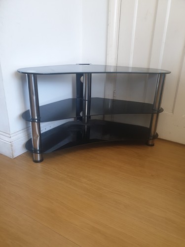 Black glass corner stand - corner,