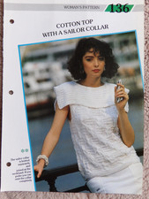 No.136 Cotton Top with a Sailor Collar Creative Knitting Pattern