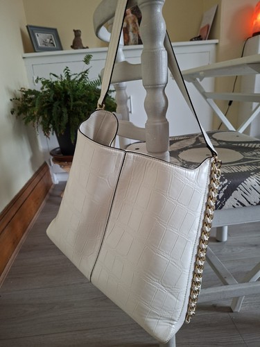 Next cream leather croc look - cream,