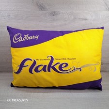 Cadbury Flake Chocolate Cushion Pillow Yellow Purple Cadbury World  45 x 30cm