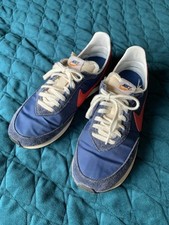 Nike Waffle Trainer 2 Blue Red UK 9.5 Rare Boxed 80s Preppy Vintage Ivy League