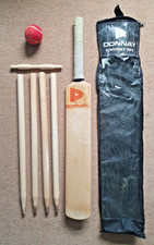 Children's Medium Size 3, Cricket Set Wooden Bat Ball Stumps Bails Garden Beach