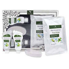 Foot Care Pedicure Gift Set- Mint and Lemon Spa Kit Foot Scrub Mask Pumice Stone