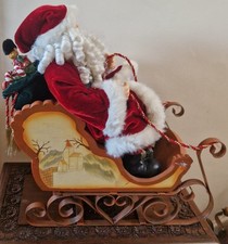 Gorgeous Large Vintage Santa Claus / Father Christmas Figure in His Sleigh