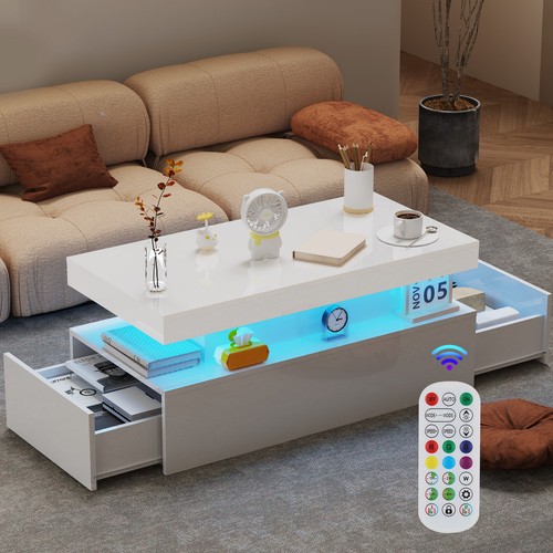 High gloss led coffee table - gloss,