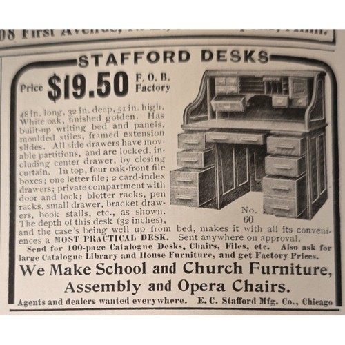 Vintage 1903 stafford desks - 1903,