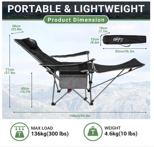 Wejoy reclining camping - camping, chair
