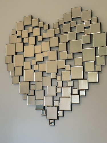 Art deco mosaic heart wall - art,