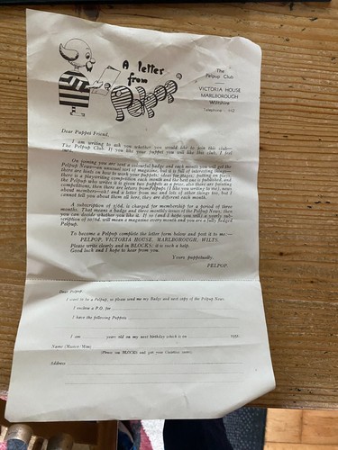 Pelham puppets letter - a,