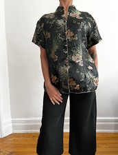 Qiong Yu Black Oriental Shirt