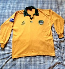 VINTAGE COLLECTOR'S CANTERBURY AUSTRALIA WALLABIES RUGBY UNION SHIRT L/S c1995