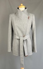 Ted Baker Coat Keyla grey wool cashmere blend wrap SIZE 2 UK 10