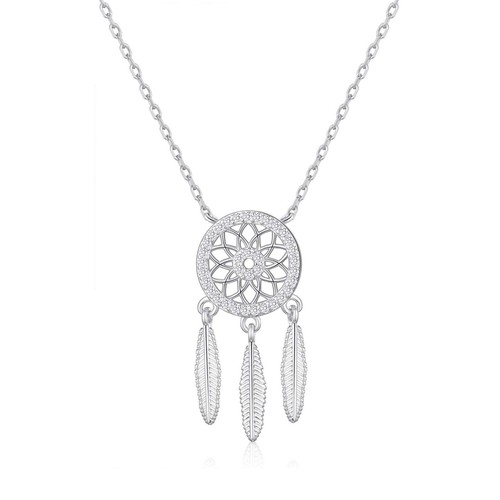 Silver plated dream catcher - silver,