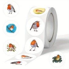 Robin Bird Stickers Round