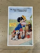 Valentine’s Mailing Novelty Sent 1954 GT Yarmouth Foldout Postcard Local