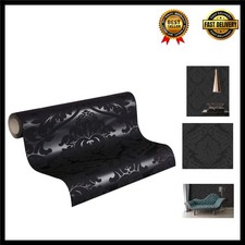 Beautiful Black Flock Damask