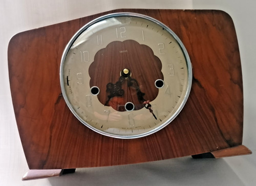 1950s smiths art deco wooden - art-deco,