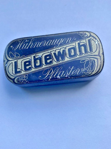 Vintage lebewohl plaster tin - vintage,