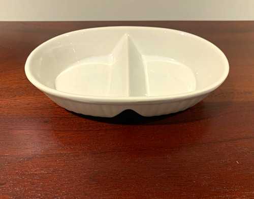 White glossy ceramic oval - white,