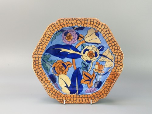 Large footed bowl with - bowl, peonies