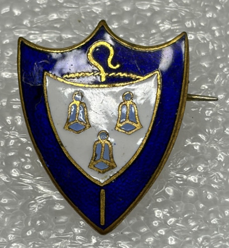 Unidentified pin badge white - badge,