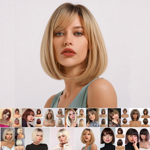 Natural short bob - short, wigs